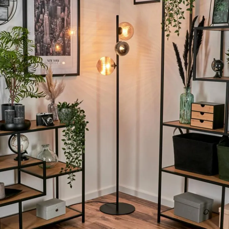 Remaisnil Lampadaire Noir, 3 lumières