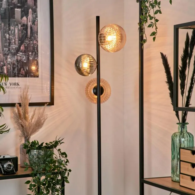 Remaisnil Lampadaire Noir, 3 lumières