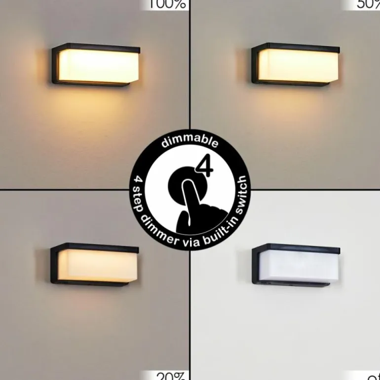 Rifbjerg Lampe murale d´extérieur, Applique murale, Spot mural LED Noir, 1 lumière