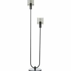 Riffelini Lampadaire Luminaires Brilliant Noir, 2 lumières