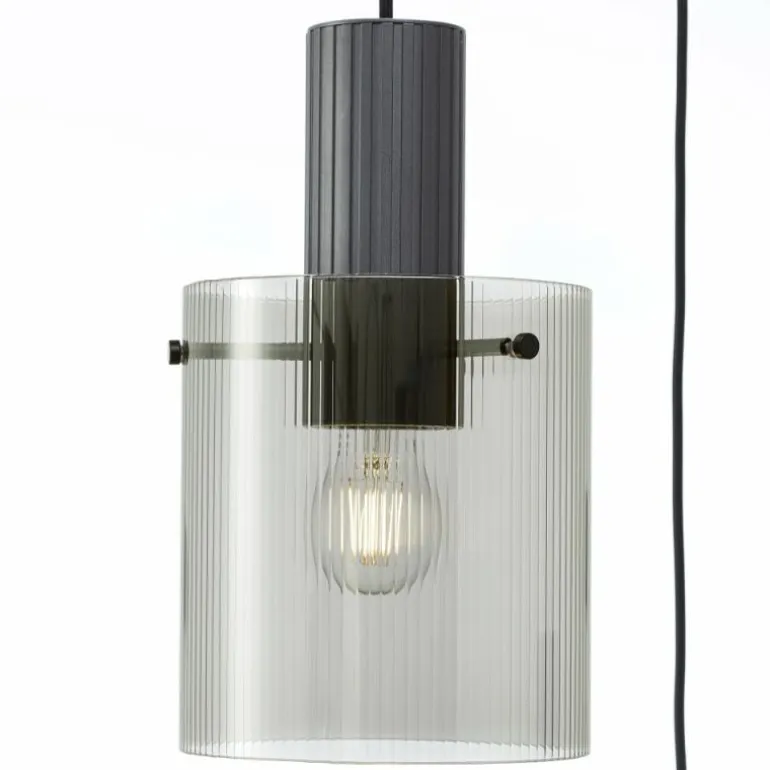Riffelini Suspension Luminaires Brilliant Noir, 3 lumières