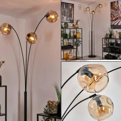 Ripoll Lampadaire Ambre, 3 lumières