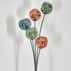 Ripoll Lampadaire Bleu, Vert, Cuivré, 5 lumières