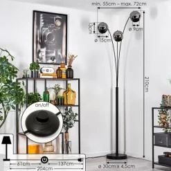 Ripoll Lampadaire Chrome, 3 lumières