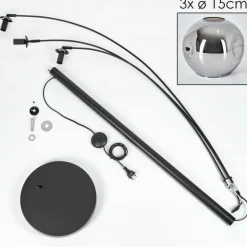 Ripoll Lampadaire Chrome, 3 lumières