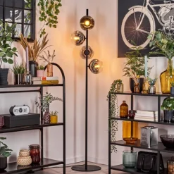 Ripoll Lampadaire Chrome, Clair, Fumé, 4 lumières