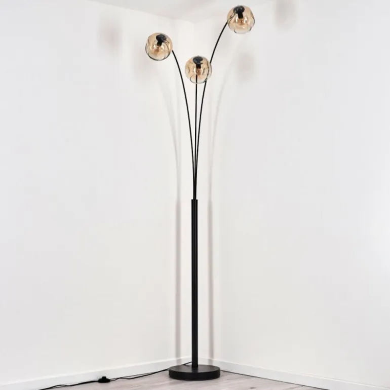 Ripoll Lampadaire Noir, 3 lumières