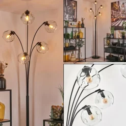 Ripoll Lampadaire Noir, 5 lumières
