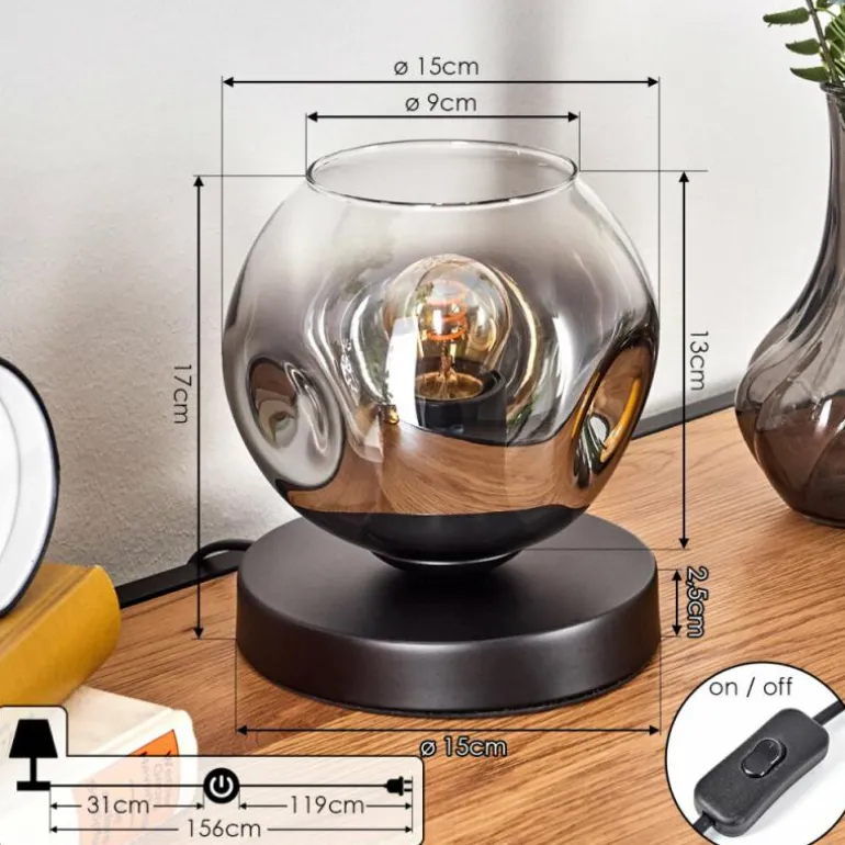 Ripoll Lampe à poser Noir, 1 lumière