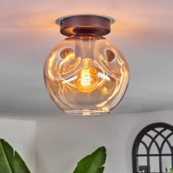 Ripoll Plafonnier Ambre, Clair, 1 lumière