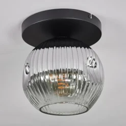 Ripoll Plafonnier, Boule lumineuse Chrome, Clair, Fumé, 1 lumière
