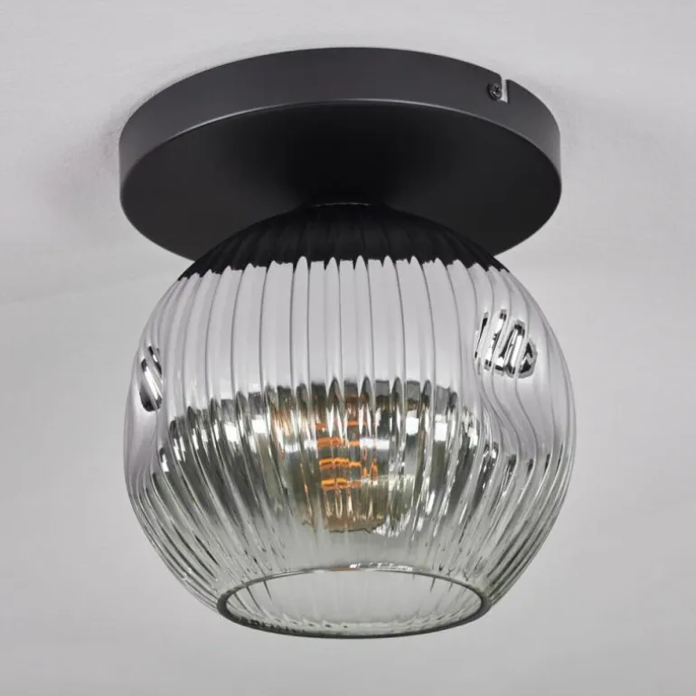Ripoll Plafonnier, Boule lumineuse Chrome, Clair, Fumé, 1 lumière