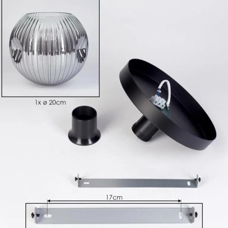 Ripoll Plafonnier, Boule lumineuse Clair, Fumé, 1 lumière