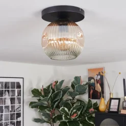 Ripoll Plafonnier, Boule lumineuse Ambre, Clair, 1 lumière