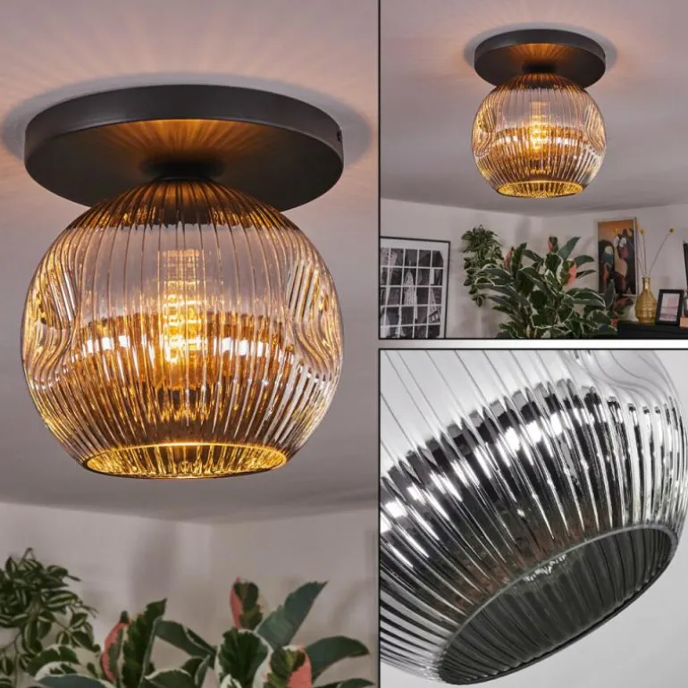 Ripoll Plafonnier, Boule lumineuse Chrome, Fumé, 1 lumière