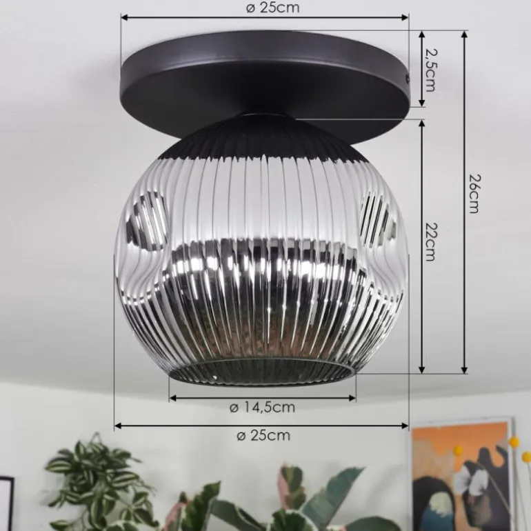 Ripoll Plafonnier, Boule lumineuse Chrome, Fumé, 1 lumière