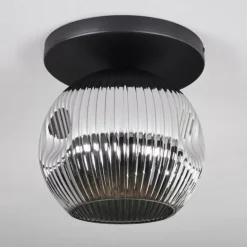 Ripoll Plafonnier, Boule lumineuse Chrome, Fumé, 1 lumière