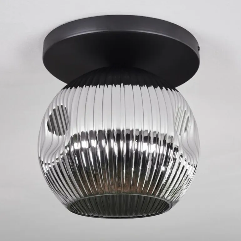 Ripoll Plafonnier, Boule lumineuse Chrome, Fumé, 1 lumière