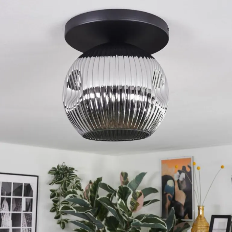 Ripoll Plafonnier, Boule lumineuse Chrome, Fumé, 1 lumière