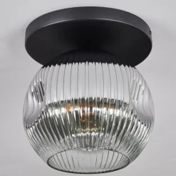 Ripoll Plafonnier, Boule lumineuse Chrome, Clair, Fumé, 1 lumière