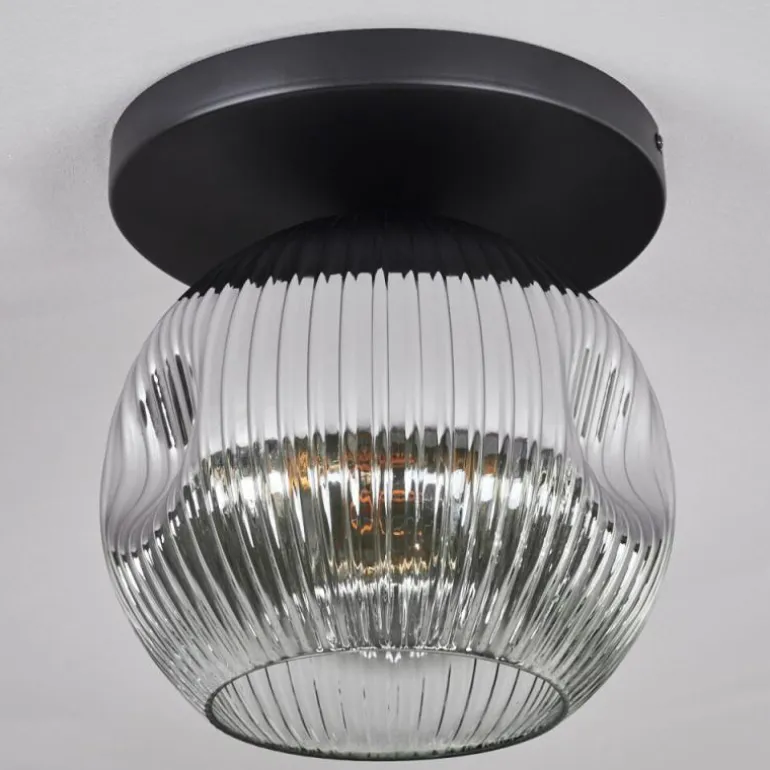 Ripoll Plafonnier, Boule lumineuse Chrome, Clair, Fumé, 1 lumière