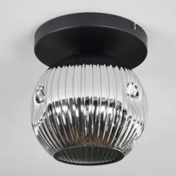 Ripoll Plafonnier, Boule lumineuse Chrome, Fumé, 1 lumière