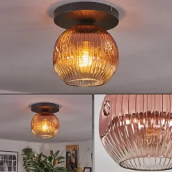 Ripoll Plafonnier, Boule lumineuse Clair, Cuivré, 1 lumière