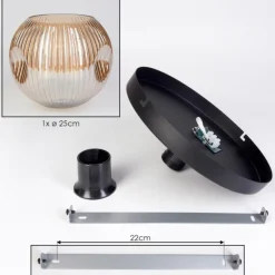 Ripoll Plafonnier, Boule lumineuse Ambre, 1 lumière