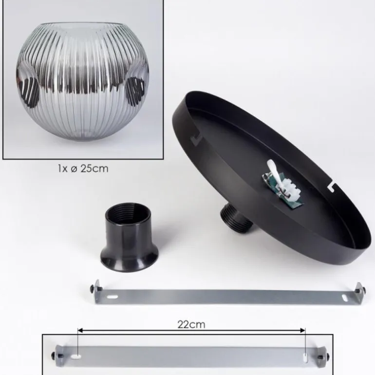Ripoll Plafonnier, Boule lumineuse Fumé, 1 lumière