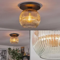 Ripoll Plafonnier, Boule lumineuse Ambre, Clair, 1 lumière