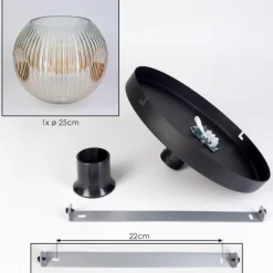 Ripoll Plafonnier, Boule lumineuse Ambre, Clair, 1 lumière