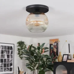 Ripoll Plafonnier, Boule lumineuse Ambre, Clair, 1 lumière