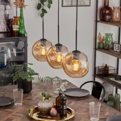 Ripoll Suspension Ambre, 3 lumières