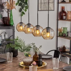 Ripoll Suspension Ambre, 4 lumières