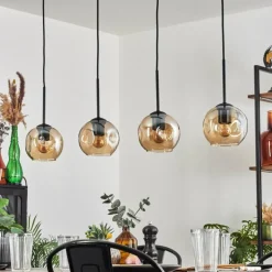 Ripoll Suspension Ambre, 4 lumières