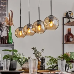 Ripoll Suspension Ambre, 4 lumières