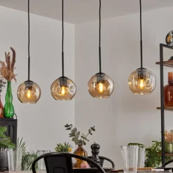 Ripoll Suspension Ambre, 4 lumières