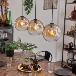 Ripoll Suspension Ambre, Clair, 3 lumières
