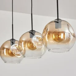 Ripoll Suspension Ambre, Clair, 3 lumières