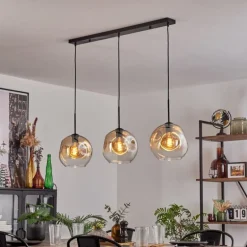 Ripoll Suspension Ambre, Clair, 3 lumières
