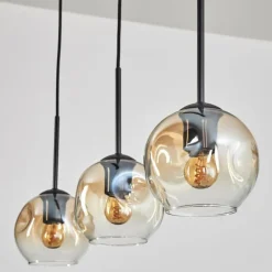 Ripoll Suspension Ambre, Clair, 3 lumières