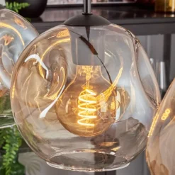 Ripoll Suspension Ambre, Clair, 3 lumières