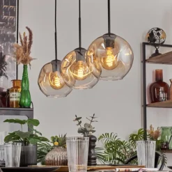 Ripoll Suspension Ambre, Clair, 3 lumières