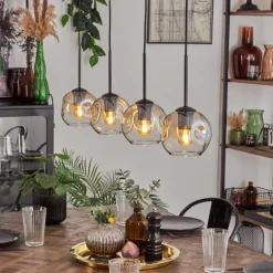Ripoll Suspension Ambre, Clair, 4 lumières