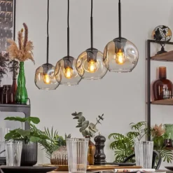 Ripoll Suspension Ambre, Clair, 4 lumières
