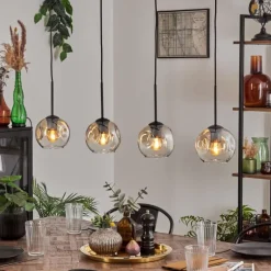 Ripoll Suspension Ambre, Clair, 4 lumières