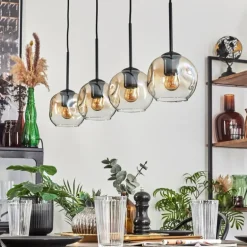 Ripoll Suspension Ambre, Clair, 4 lumières