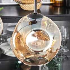Ripoll Suspension, Boule lumineuse, Suspension Ambre, 4 lumières