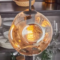 Ripoll Suspension, Boule lumineuse, Suspension Ambre, 4 lumières