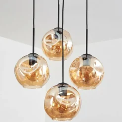 Ripoll Suspension, Boule lumineuse, Suspension Ambre, 4 lumières